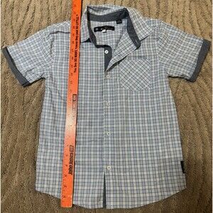 Ben Sherman Boys Blue Short Sleeve Button-Up Shirt Size S (7)